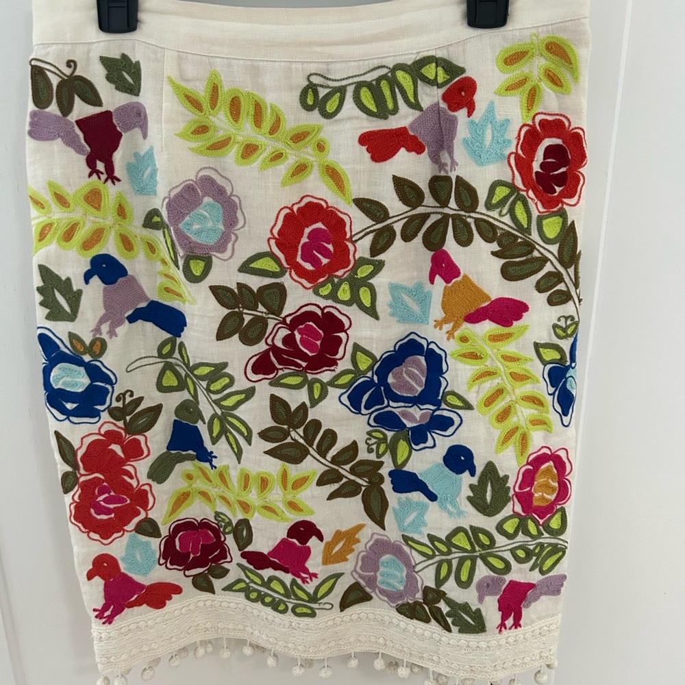 Moulinette Soeurs Embroidered Pencil Skirt